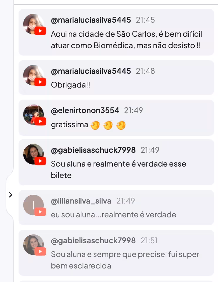 Depoimento de aluno 8